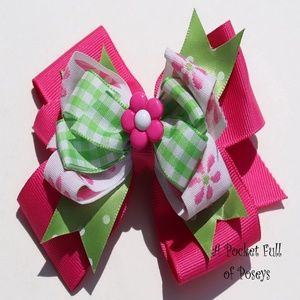 Hair Bow Made to Match Gymboree Leapin' Lily Pads